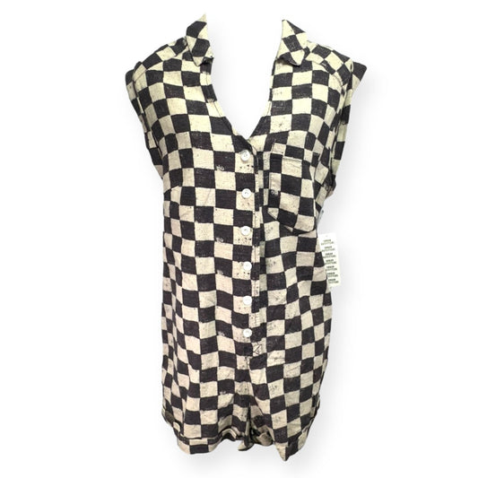 Checkered Pattern Romper Bdg, Size S