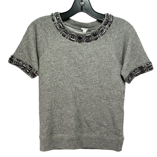 Jeweled Sweatshirt Top Short Sleeve By J. Crew  Size: Xxs