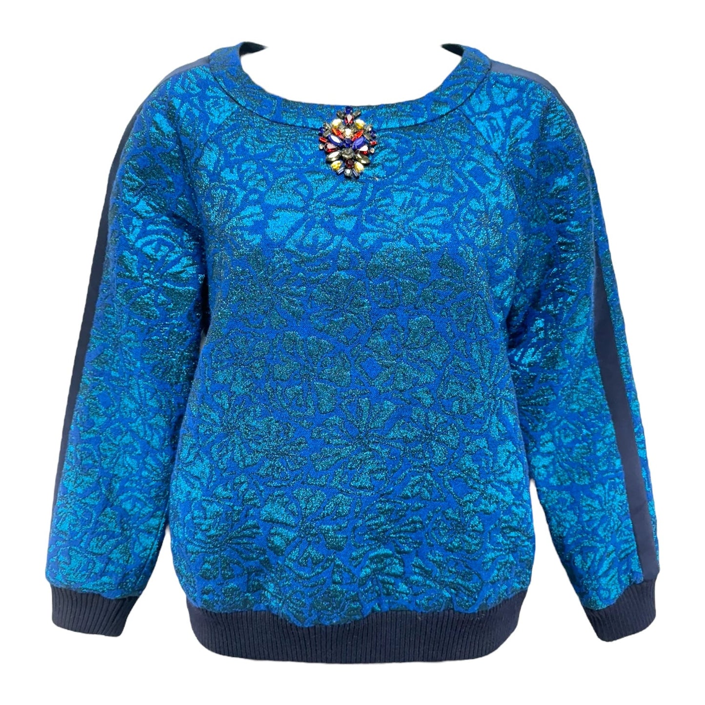 Delphinium Jacquard Sweatshirt By J. Crew Collection Size: 0