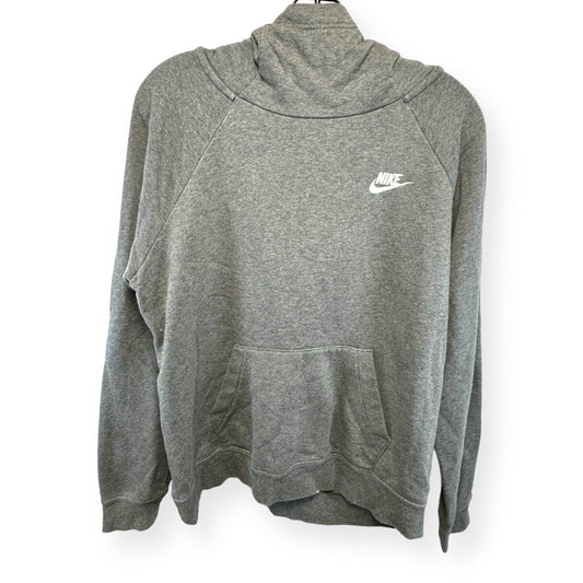 Grey Athletic Sweatshirt Hoodie Nike Apparel, Size M