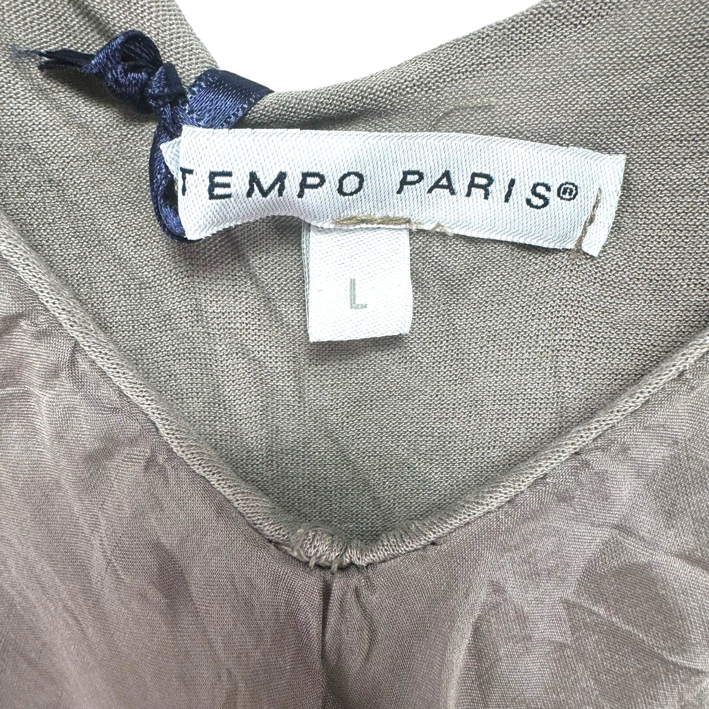 Tiered Silk Sleeveless Top Tempo Paris, Size L