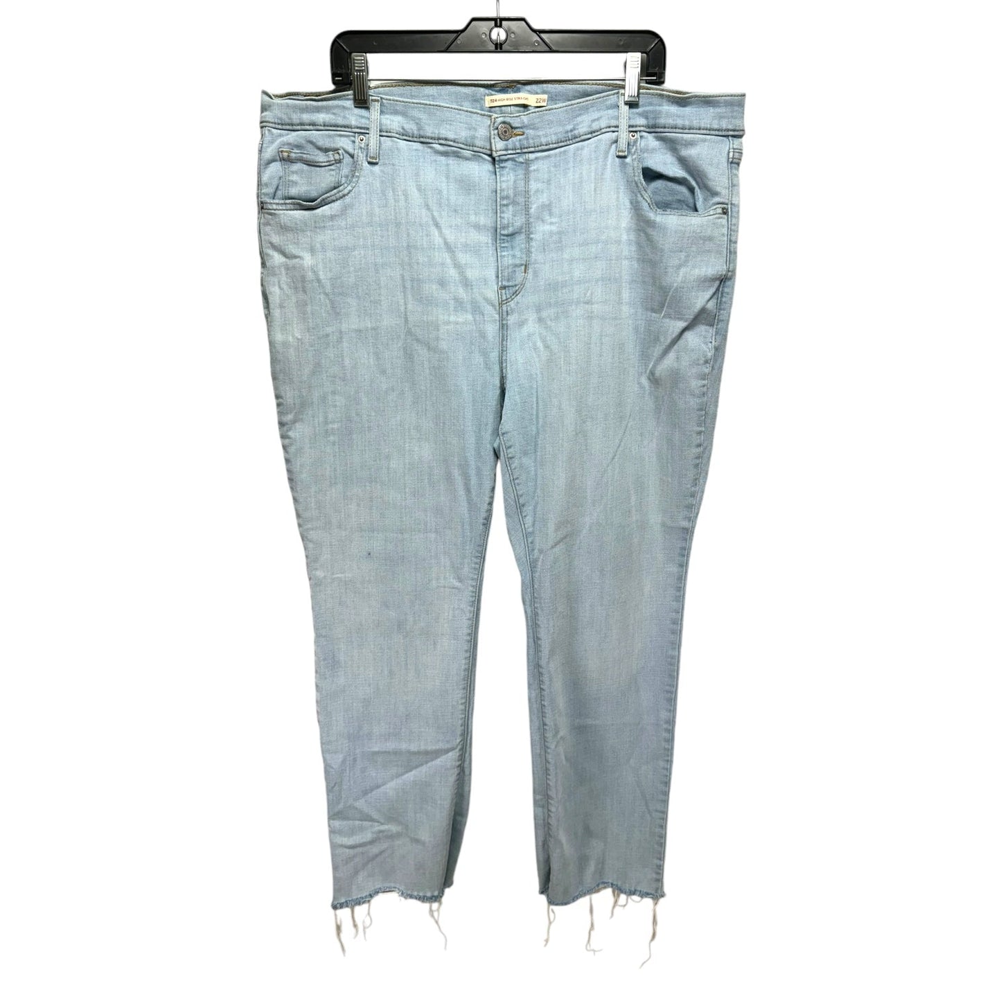 724 High Rise Straight Jeans Straight By Levis In Blue Denim, Size: 22w