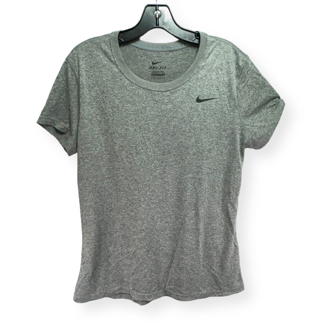 Grey Athletic Top Short Sleeve Nike Apparel, Size L