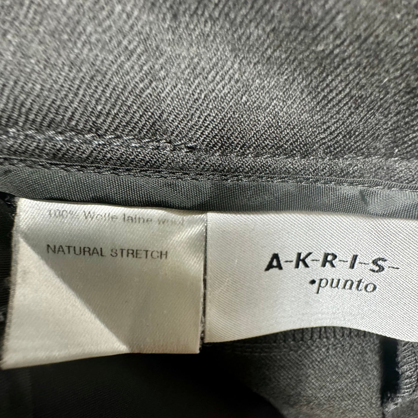 Wool Natural Stretch Pants Designer Akris, Size 8