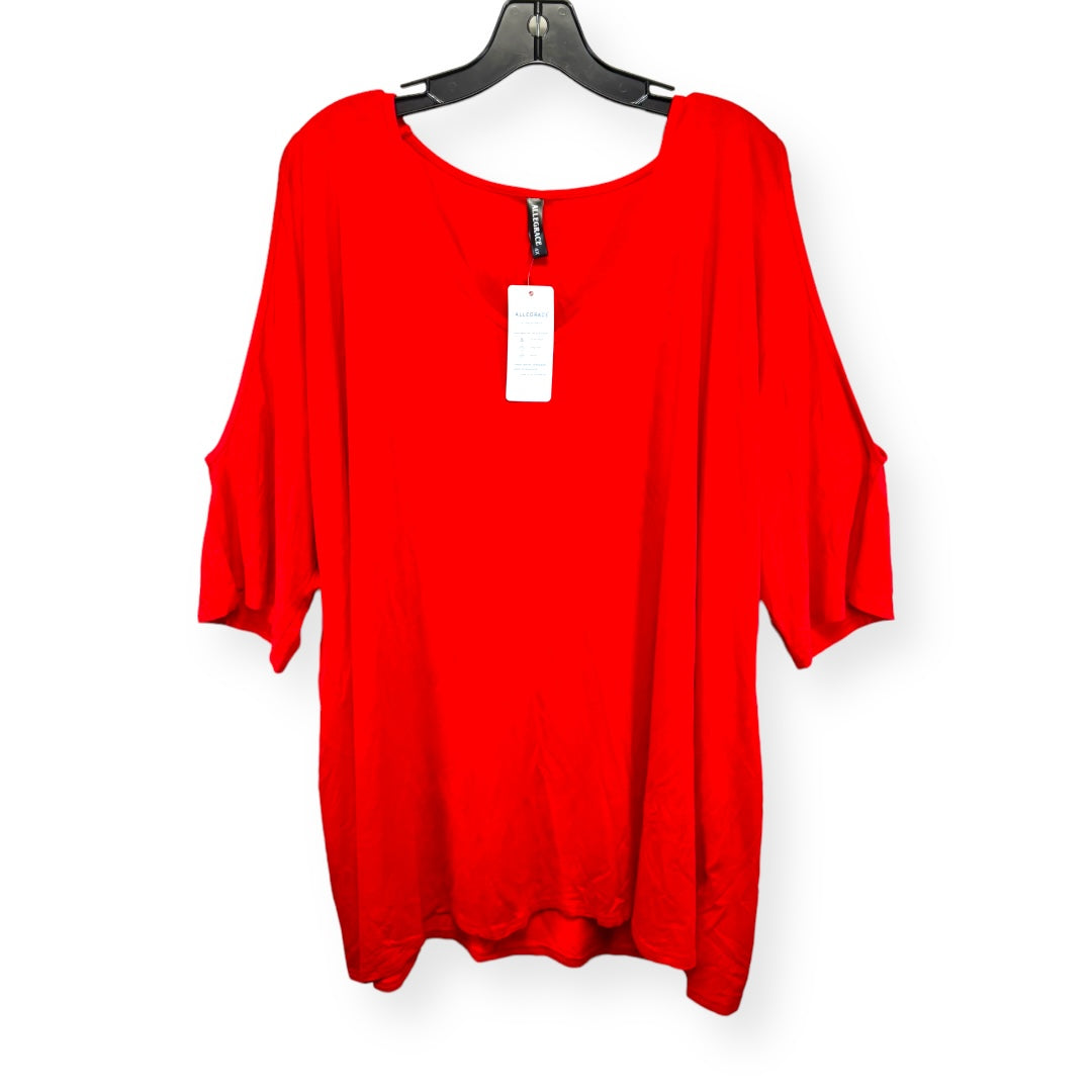 Red Top Short Sleeve Allegrace, Size 4x