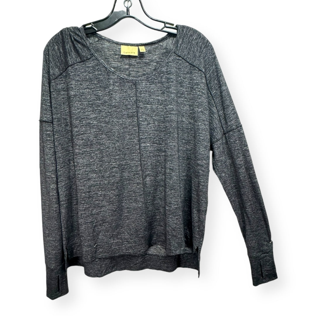 Grey Athletic Top Long Sleeve Crewneck Athleta, Size S