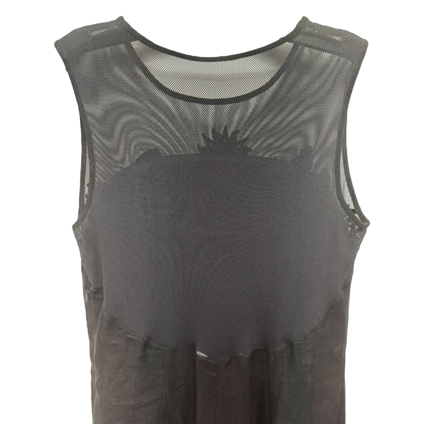 Linen & Mesh Black Maxi Dress Adrienne Vittadini, Size 8
