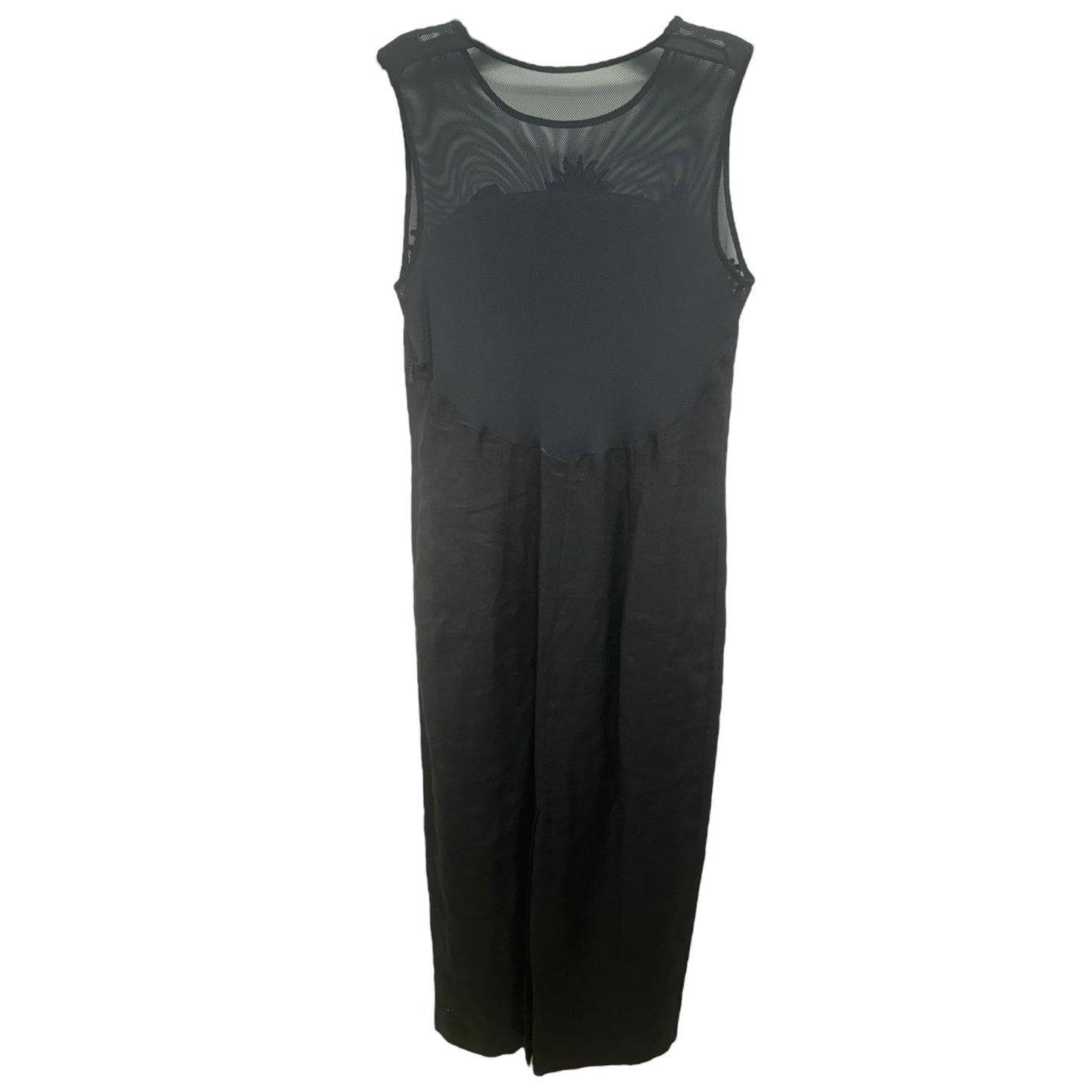 Linen & Mesh Black Maxi Dress Adrienne Vittadini, Size 8