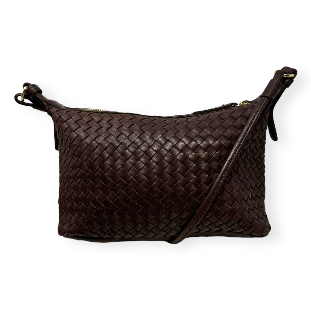 Crossbody Woven Leather Margot, Size Medium