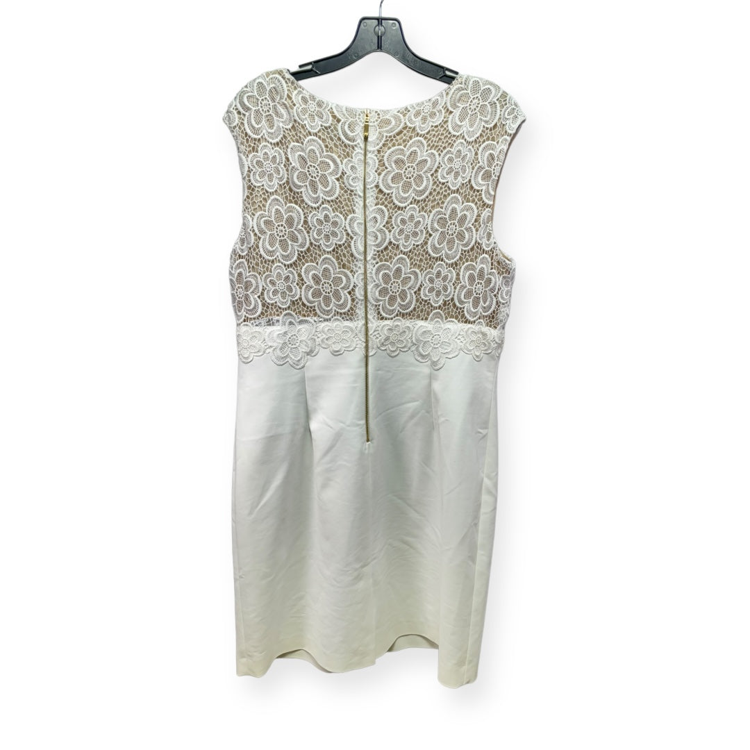 White Dress Casual Midi Tahari By Arthur Levine, Size 16