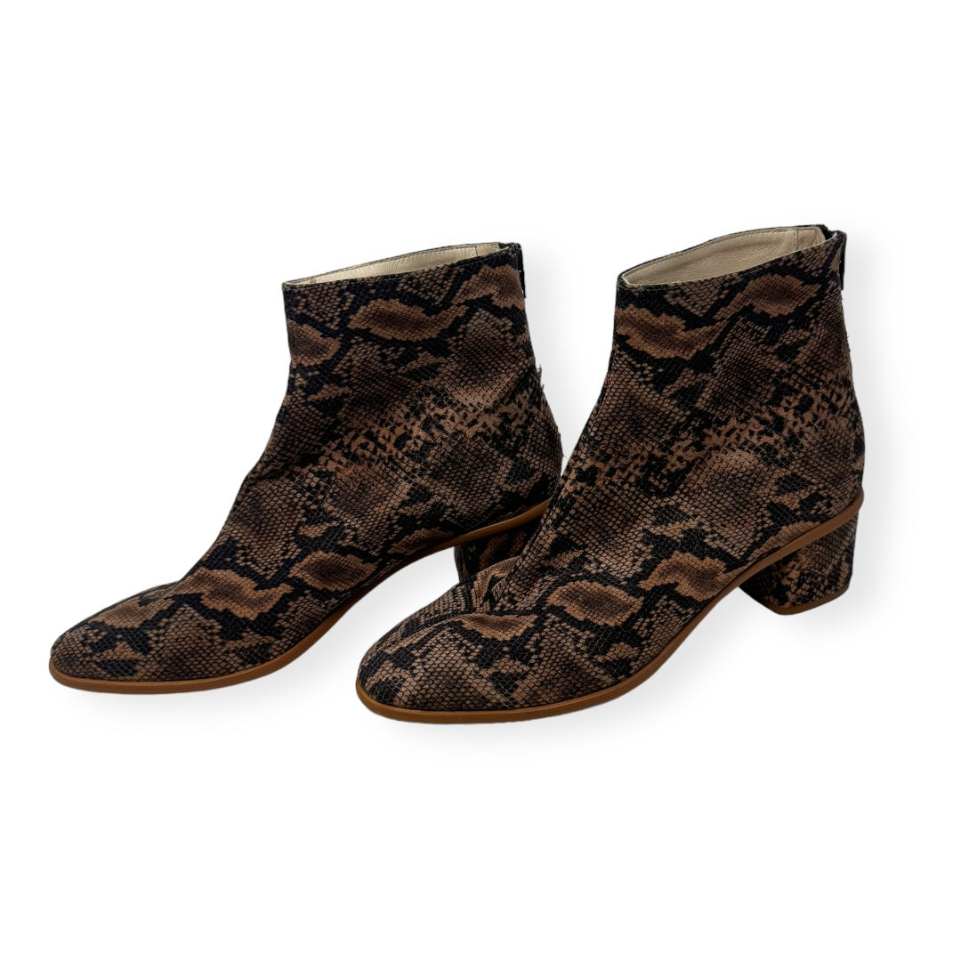 Dylan Velvet Ankle Boots Boots By Anthropologie In Snakeskin Print, Size 9