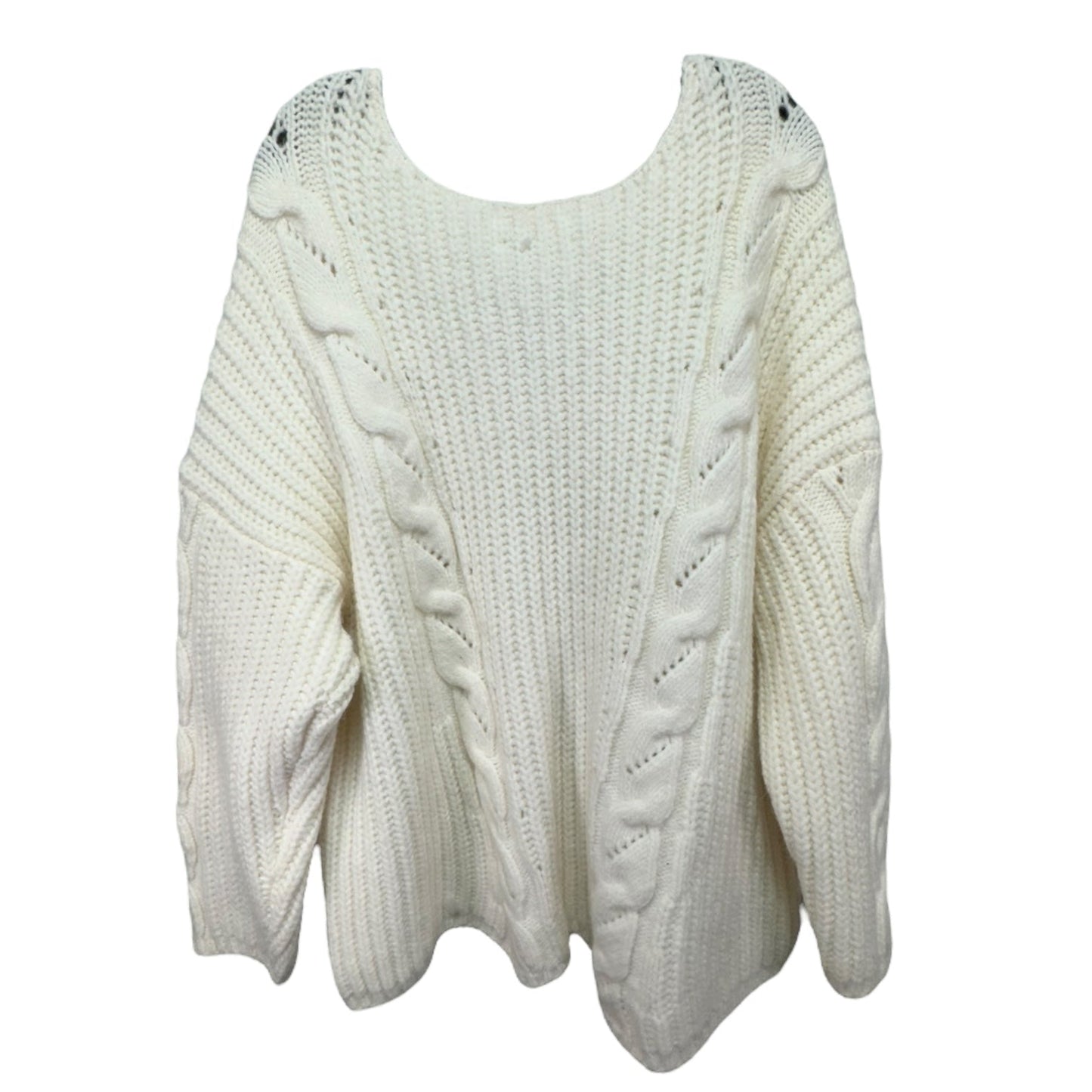 Ramona Cable Oversized V-Neck Sweater Anthropologie, Size 2x