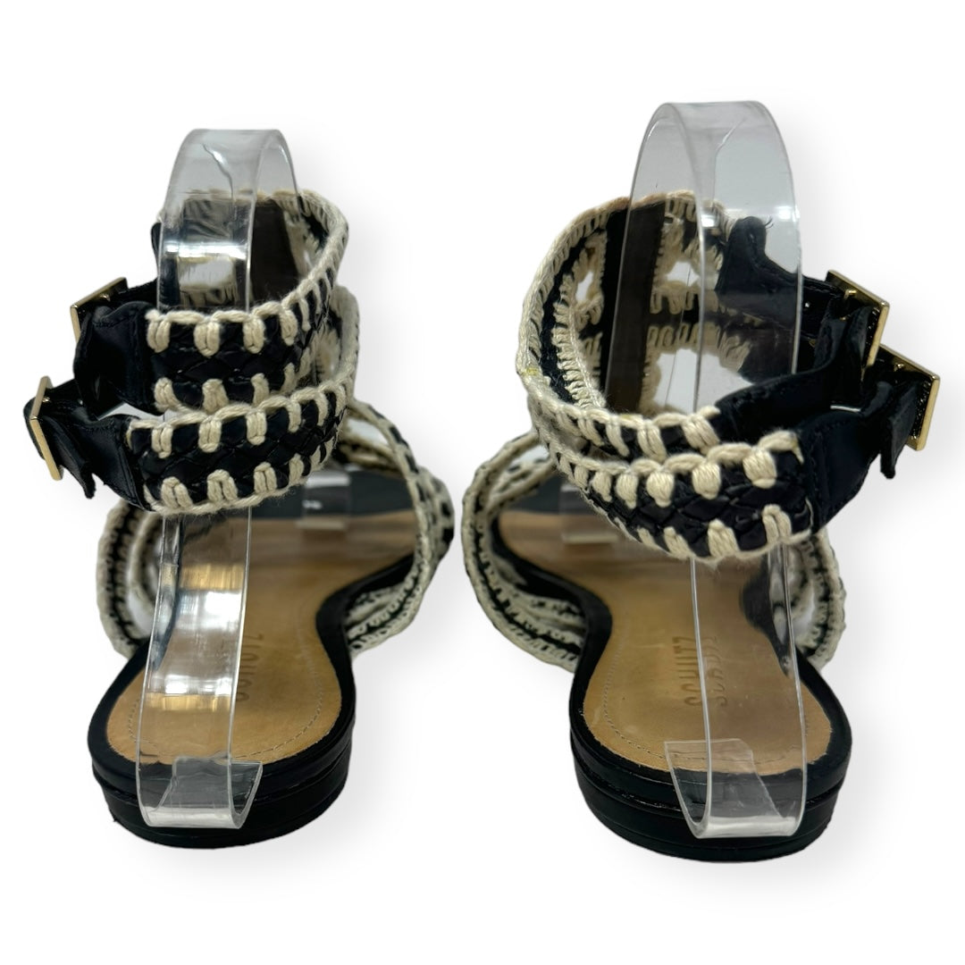 Black & Cream Sandals Designer Schutz, Size 8