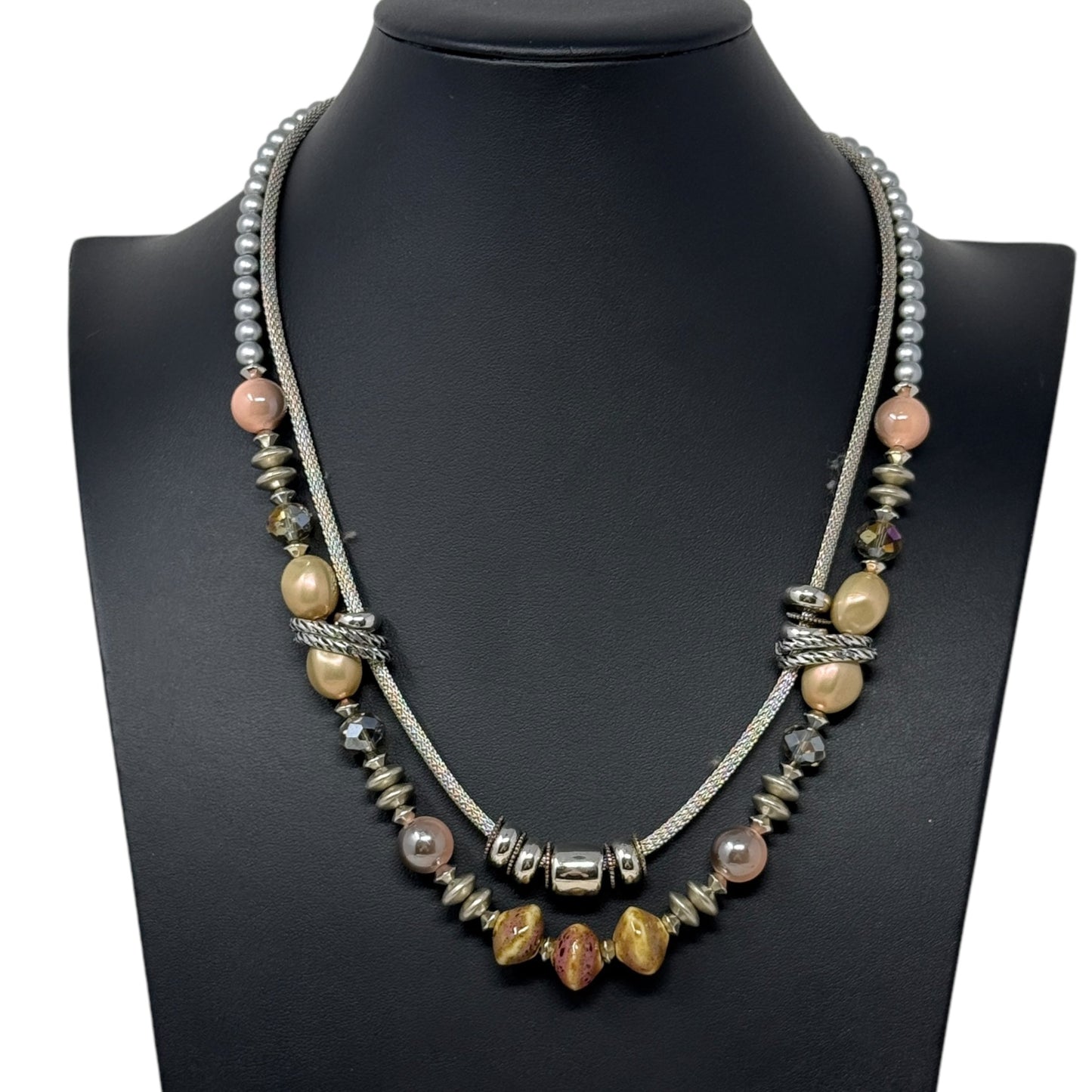 Beaded Necklace Layered By Unbranded