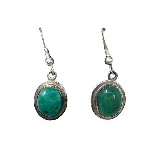 Turquoise & Sterling Silver Drop Earrings Unknown Brand