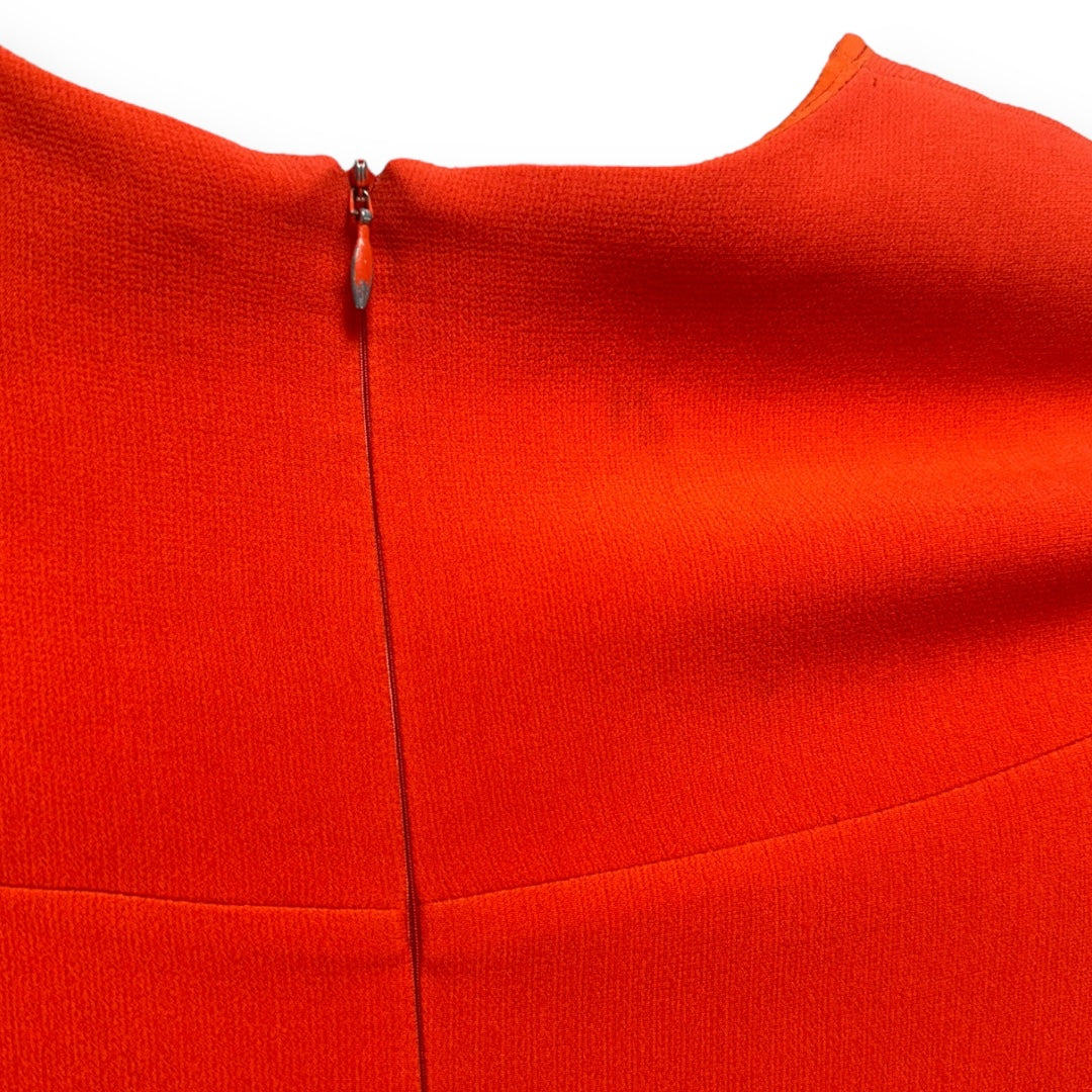 Long-Sleeve Cady Mini Dress in Safety Orange Designer Derek Lam, Size M