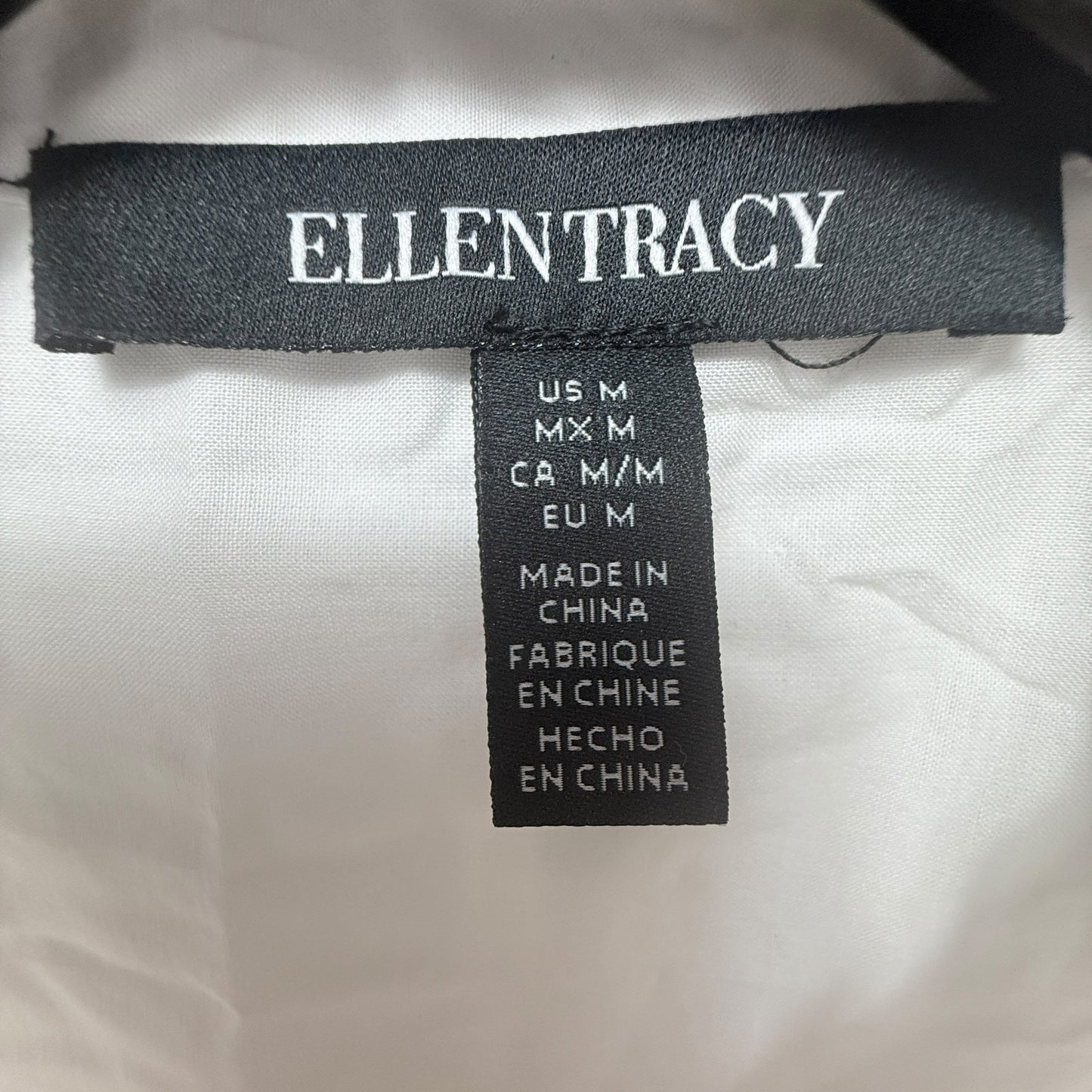 Top Long Sleeve By Ellen Tracy In White, Size: M