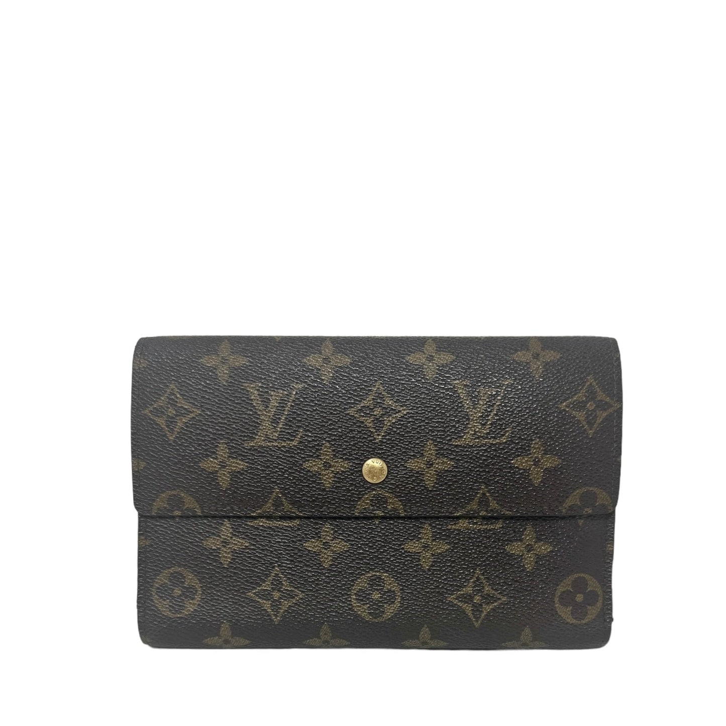 Porte Tresor Etui Papiers Trifold Wallet in Monogram Canvas Luxury Designer Louis Vuitton, Size Large