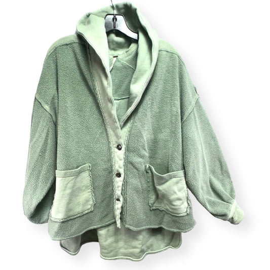 Jordan Slouchy Reversed Fleece Jacket in Bleached Military Free People, Size M