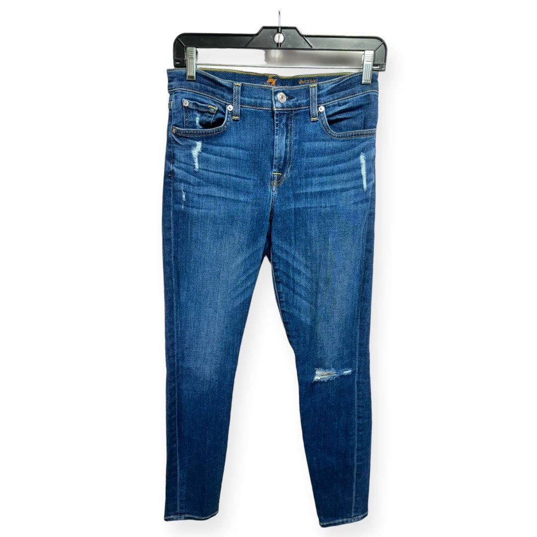 Blue Denim Jeans Designer 7 For All Mankind, Size 4