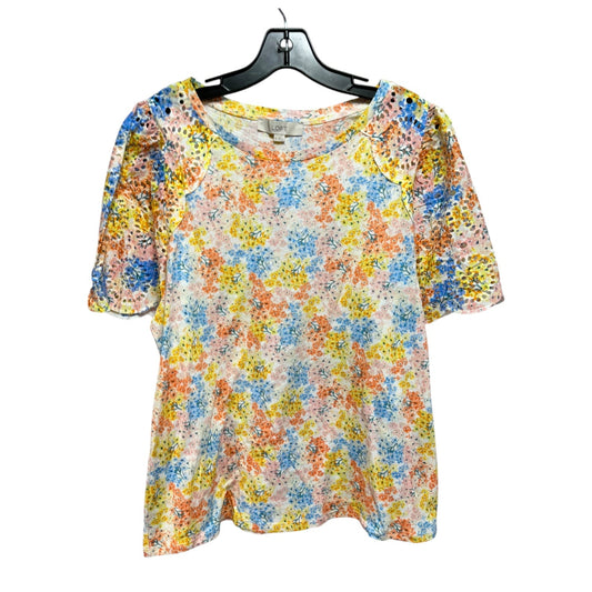 Top Short Sleeve By Loft In Multi-colored, Size: Xl