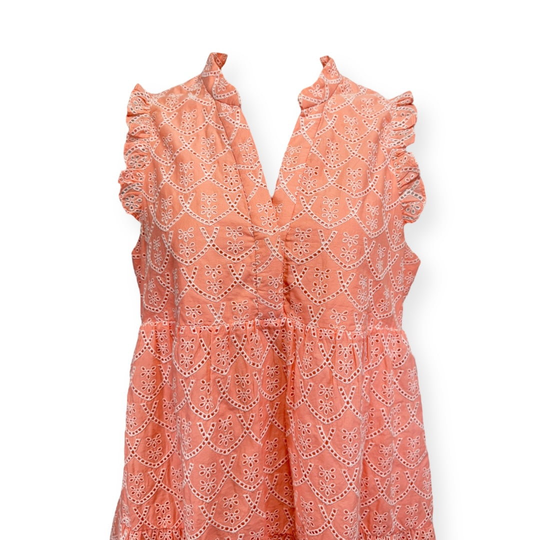 Briela Dress in Peach Hyacinth Floral Arch Eyelet Designer Lilly Pulitzer, Size M