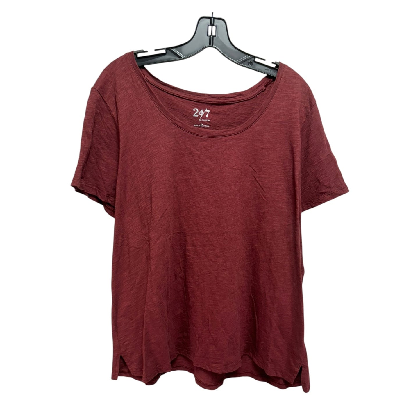 Top Short Sleeve Basic By Maurices In Red, Size: 2x