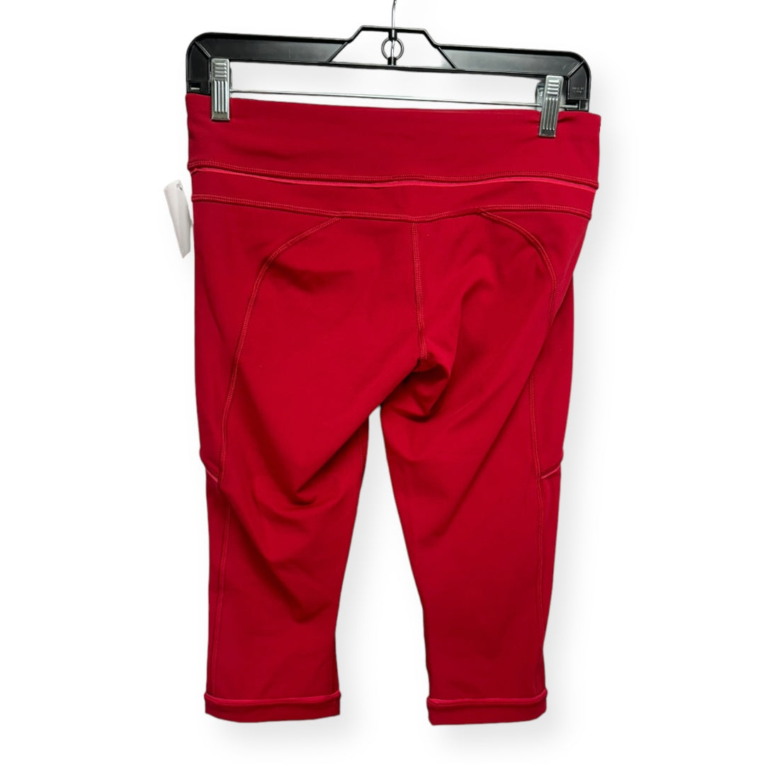 Red Athletic Leggings Capris Lululemon, Size 6