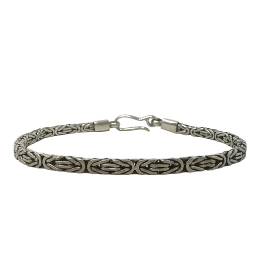 925 Sterling Silver Byzantine Link Bracelet Unbranded