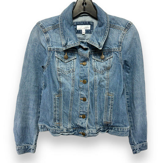 Denim Trucker Jacket By Loft In Blue Denim, Size: Petite   XS