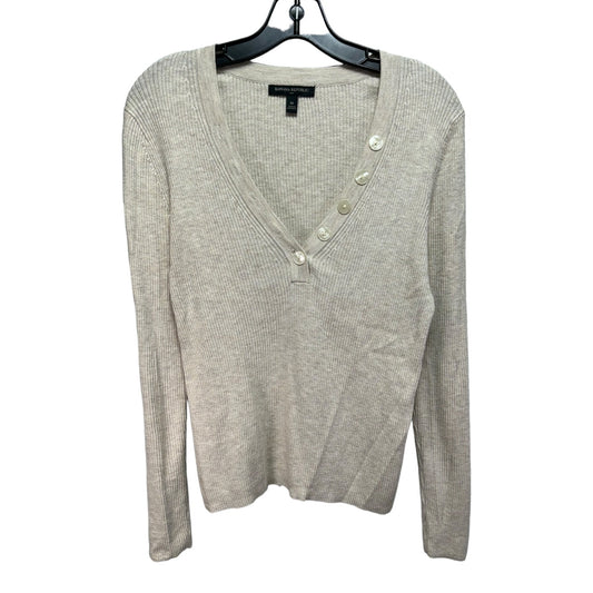 Top Long Sleeve By Banana Republic In Beige, Size: M