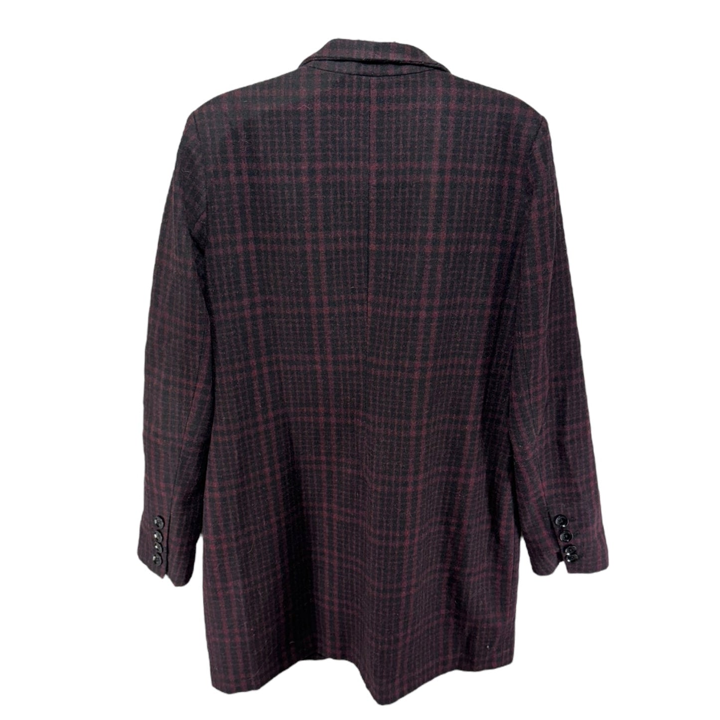 Coat Wool By Michael By Michael Kors In Plaid Pattern, Size: 6