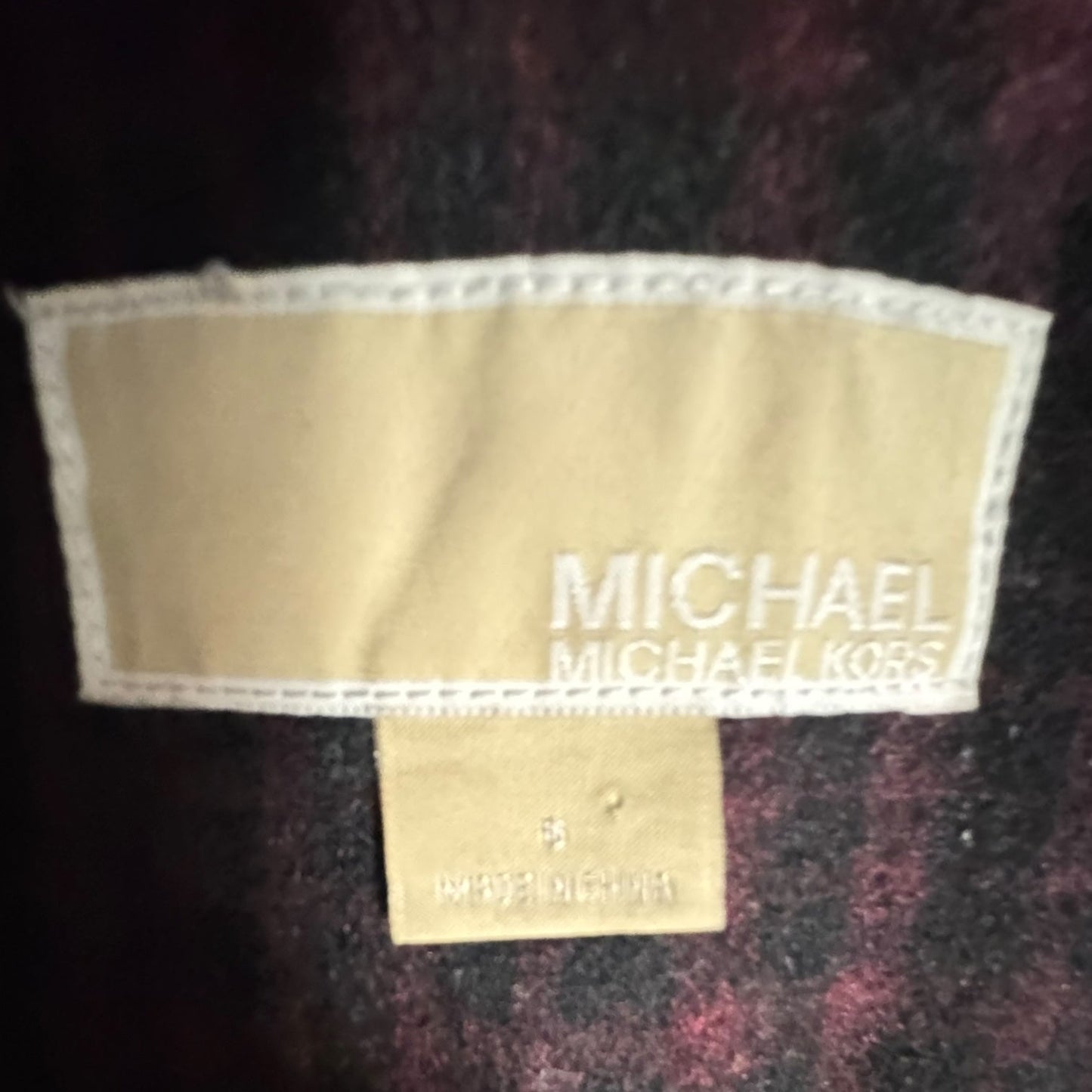 Coat Wool By Michael By Michael Kors In Plaid Pattern, Size: 6