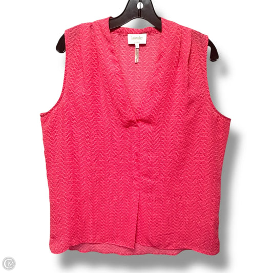 Top Sleeveless By Laundry In Pink, Size: L