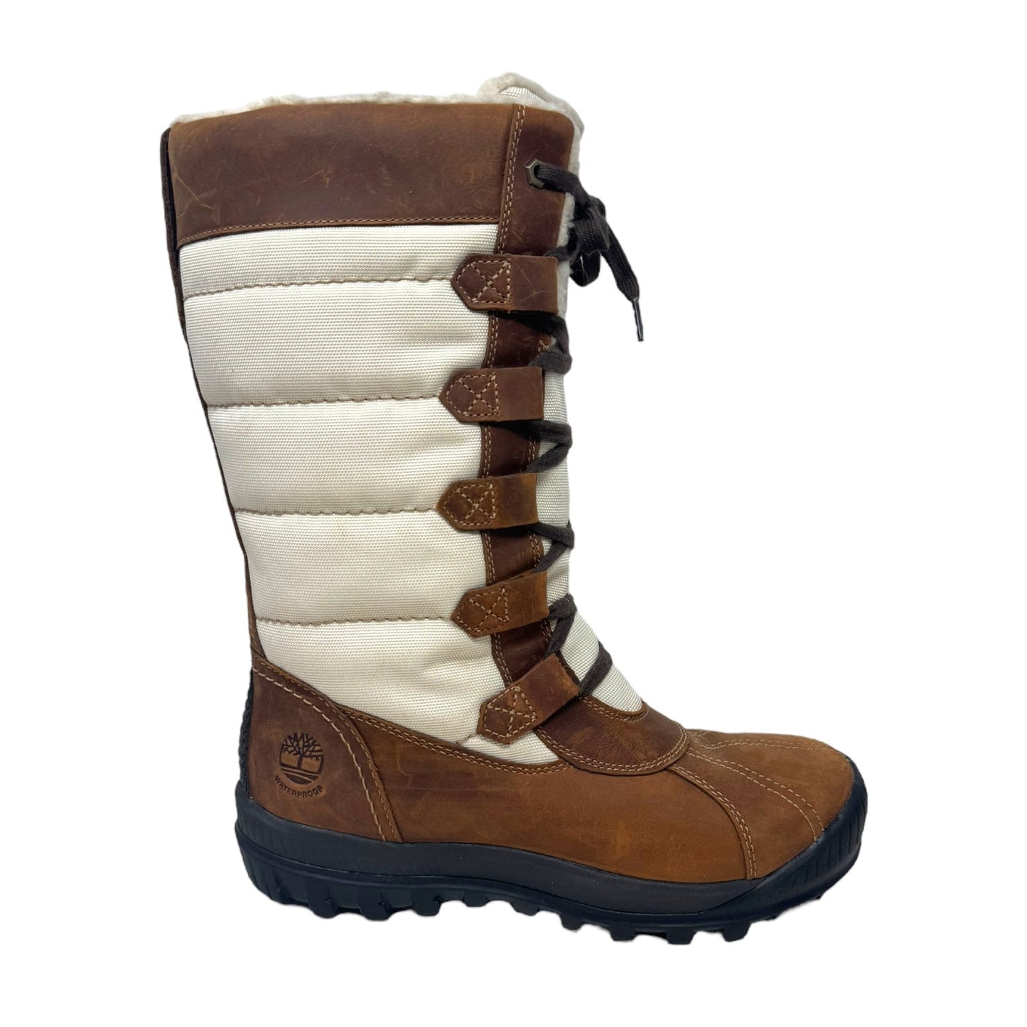 Mt Hayes Tall Waterproof Boots Snow By Timberland In Brown & Cream, Size: 8.5