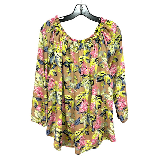 Blouse Long Sleeve By Jones New York In Floral Print, Size: Xl