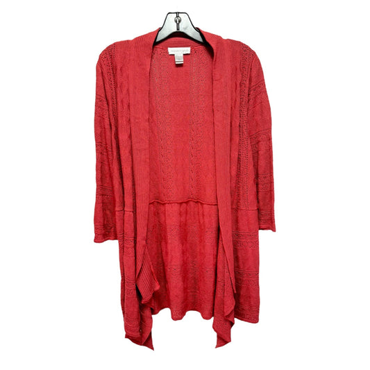 Sweater Cardigan By Christopher And Banks In Red, Size: L