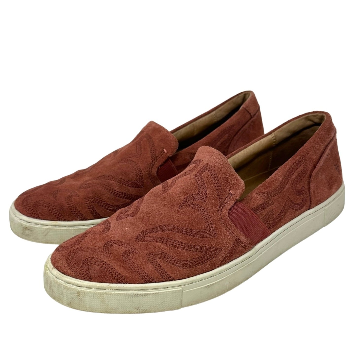 Ivy Primrose Suede Slip On Sneakers Designer By Frye In Rosewood, Size: 10