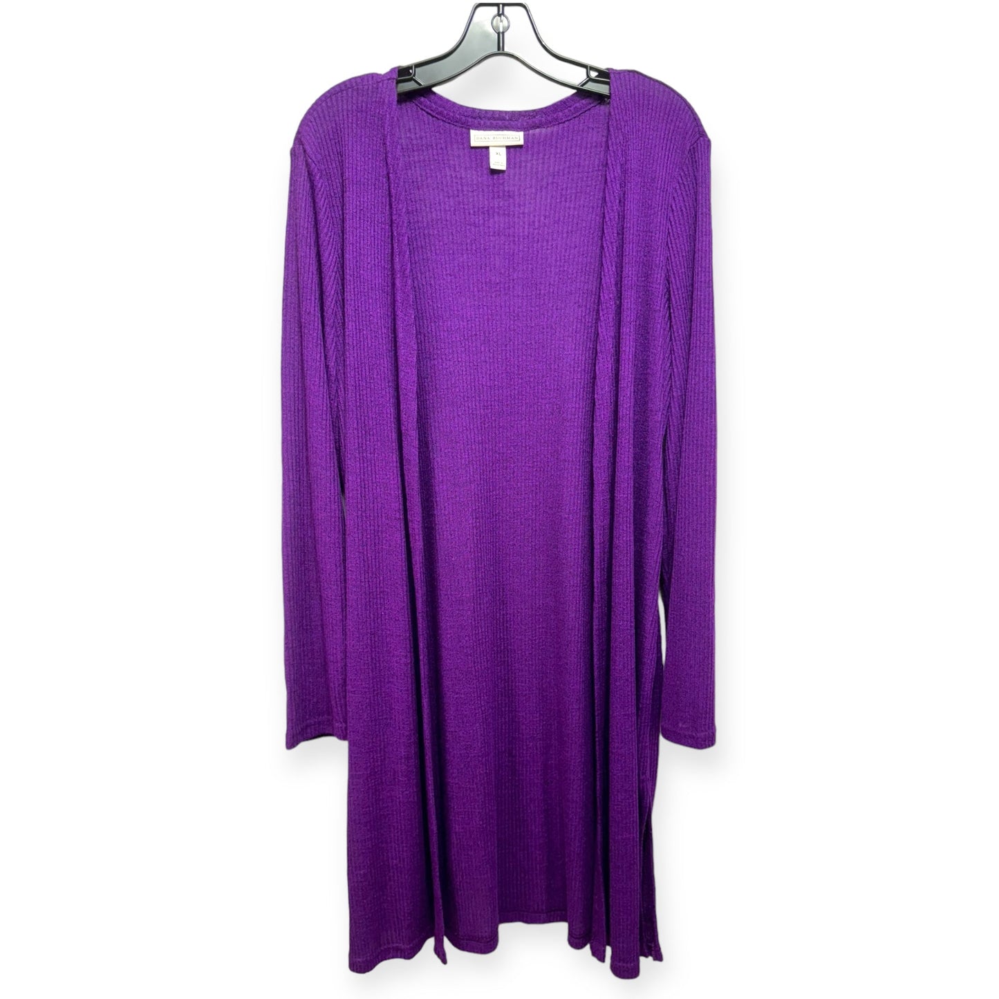 Sweater Cardigan By Dana Buchman In Purple, Size: Xl