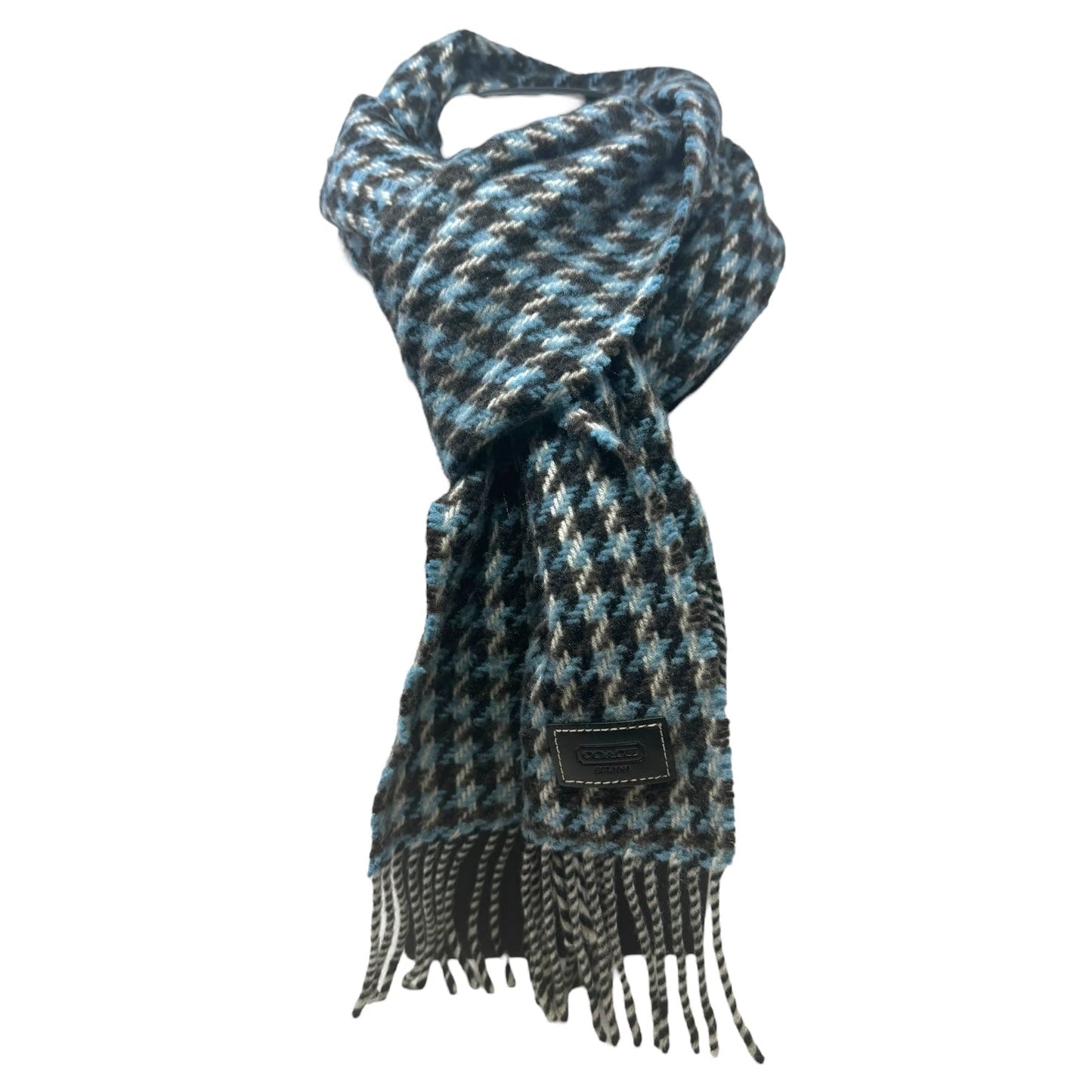 Houndstooth Wool Cashmere Blend Scarf Designer By Coach