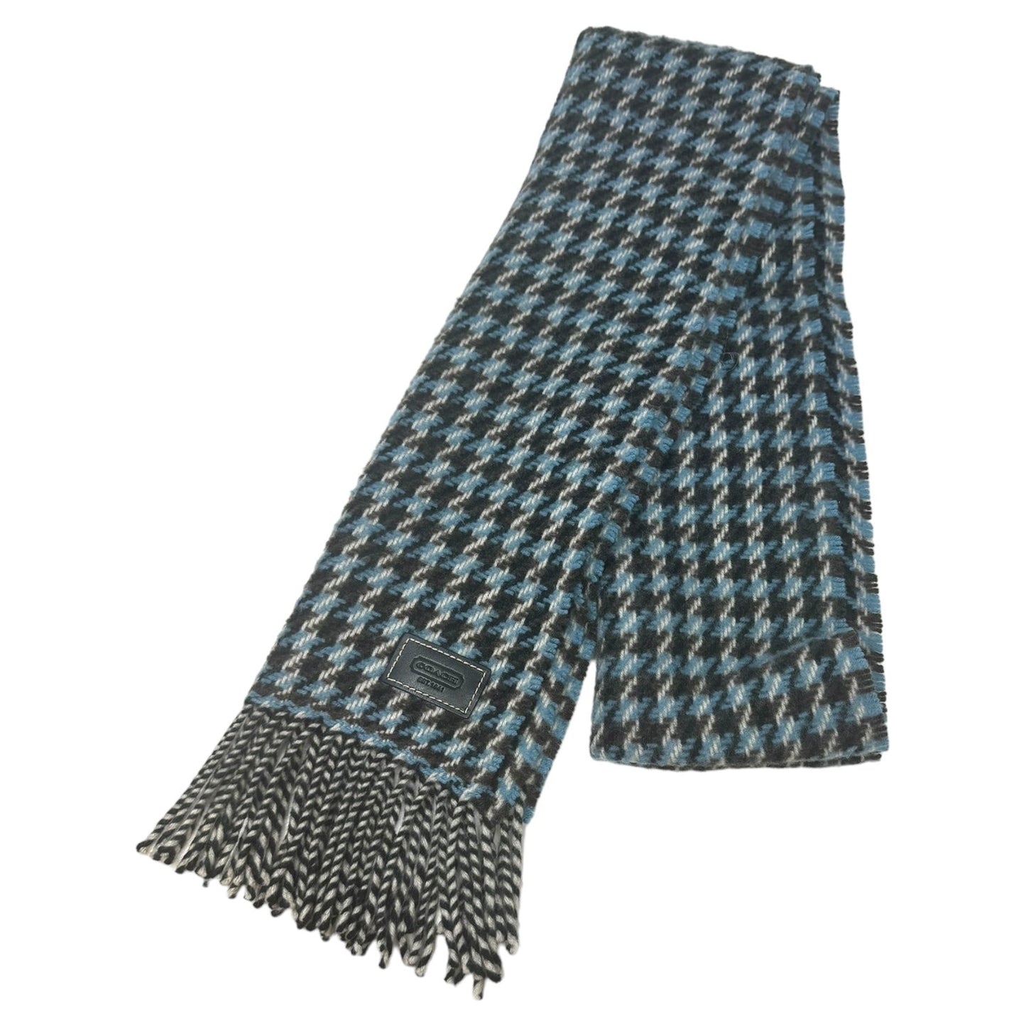 Houndstooth Wool Cashmere Blend Scarf Designer By Coach