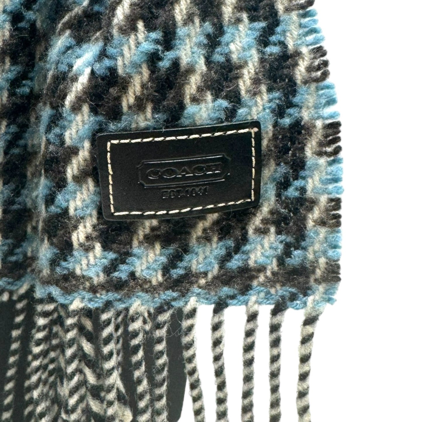 Houndstooth Wool Cashmere Blend Scarf Designer By Coach