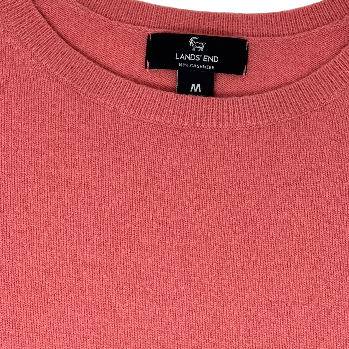 Cashmere Short Sleeve Sweater 
By Lands End In Peach, Size: M