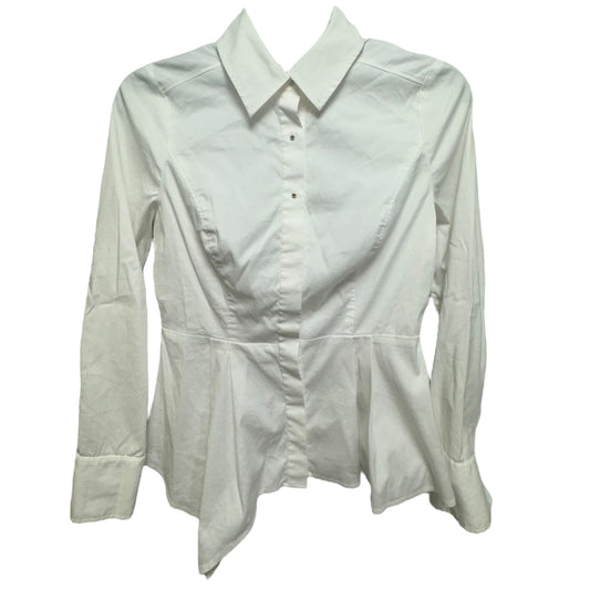 Asymmetric Button-Down Shirt By White House Black Market In White, Size: 0