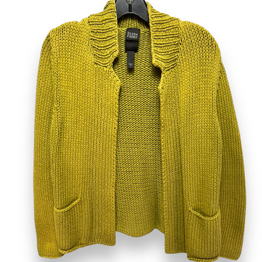 Sweater Cardigan Designer By Eileen Fisher In Green, Size: S