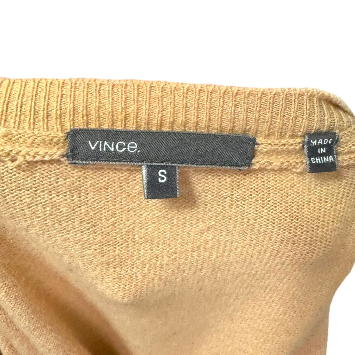 Quarter Zip Pocket Sweater Cashmere By Vince In Peach, Size: S