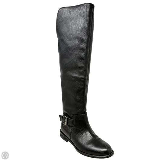 The Conor Black Leather Knee High Pull On Boot By Madewell In Black, Size: 6.5