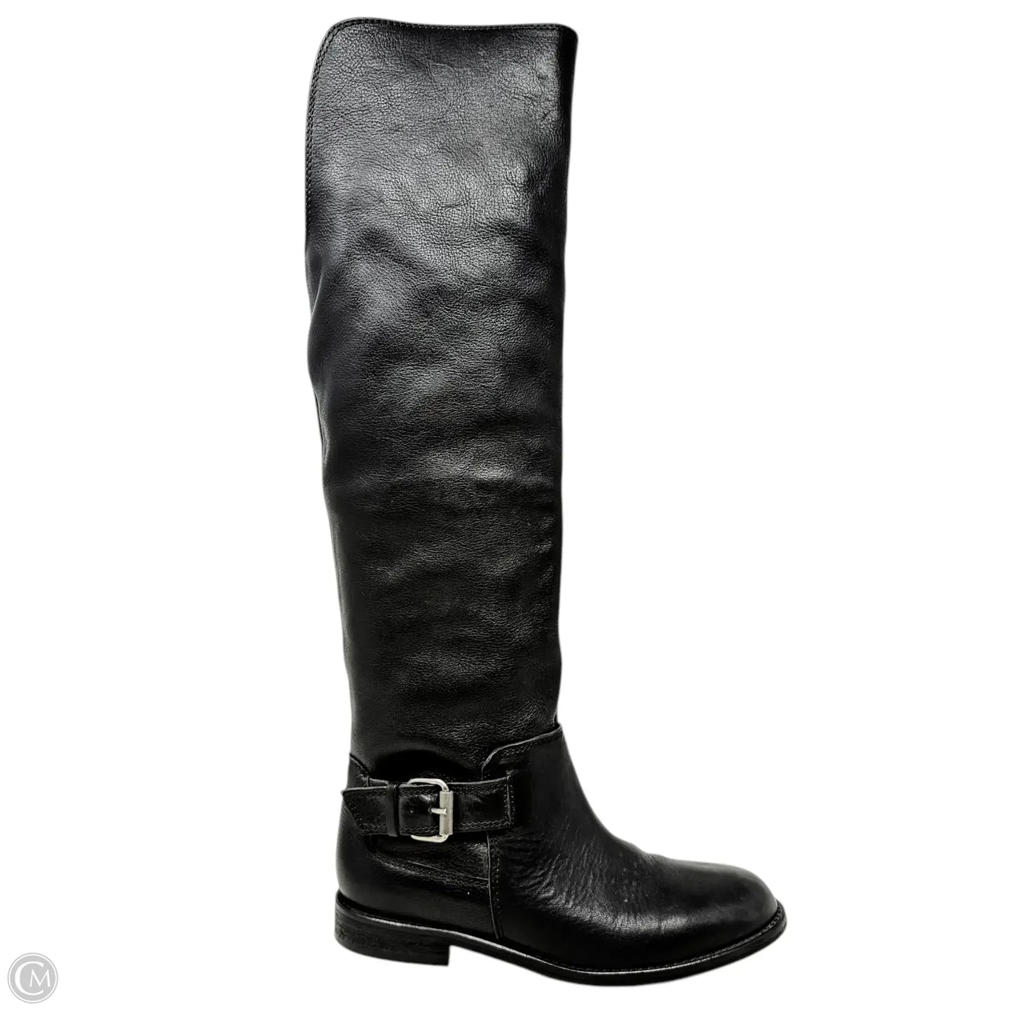 The Conor Black Leather Knee High Pull On Boot By Madewell In Black, Size: 6.5