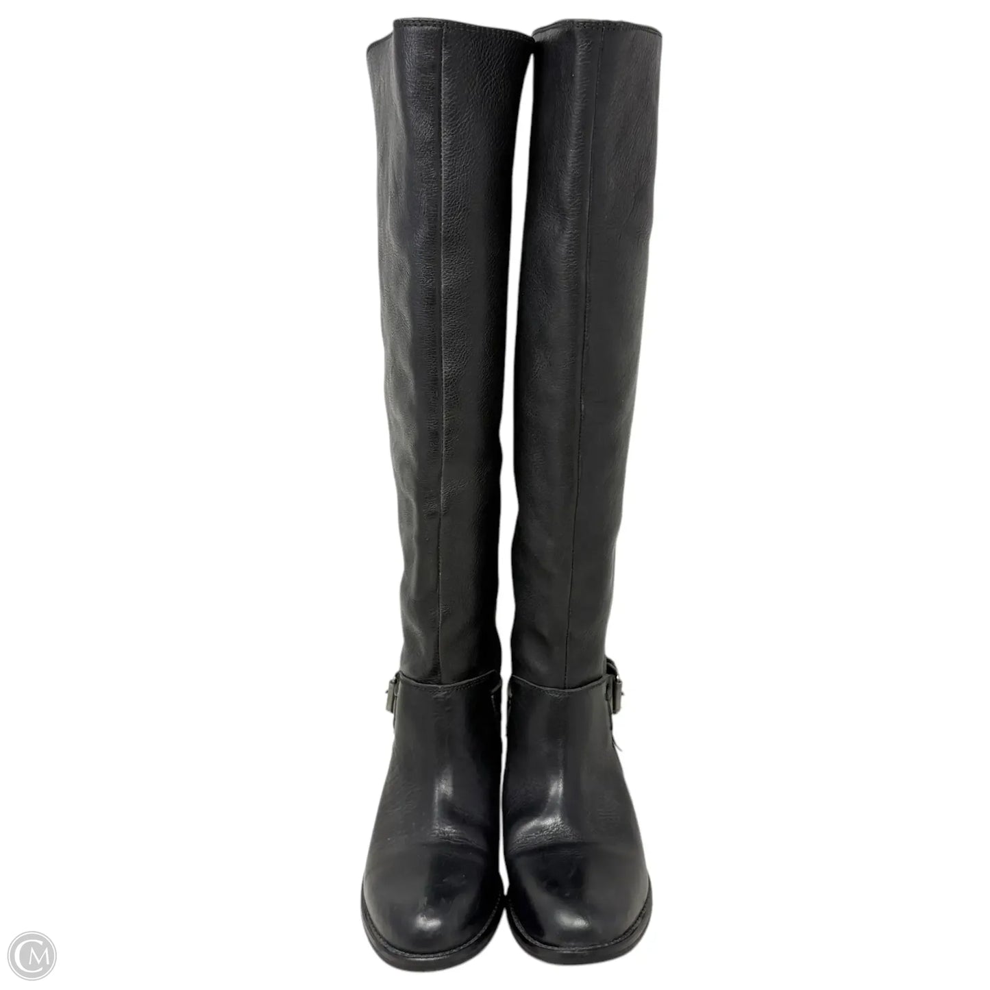 The Conor Black Leather Knee High Pull On Boot By Madewell In Black, Size: 6.5