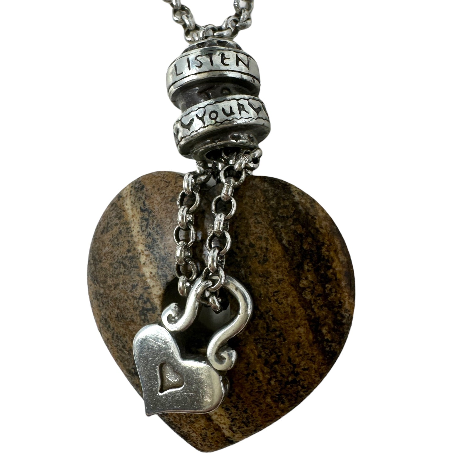 Listen To Your Heart Long Pendant Necklace By Brighton, Size: 0